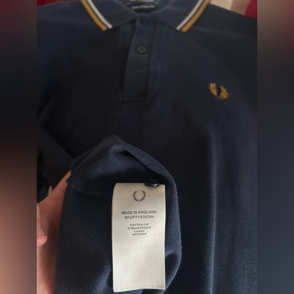 Original Fred Perry polo size M navy and yellow